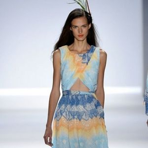 Mara Hoffman Cuttout Tribal Print Mini Jersey Dress SzL